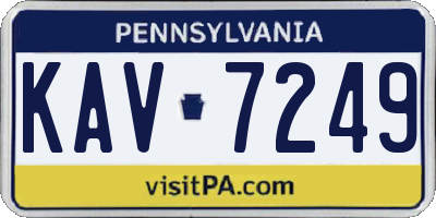 PA license plate KAV7249