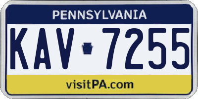 PA license plate KAV7255