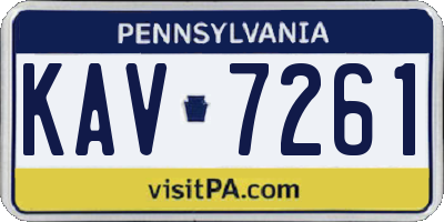 PA license plate KAV7261