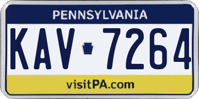 PA license plate KAV7264