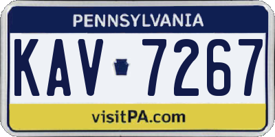 PA license plate KAV7267