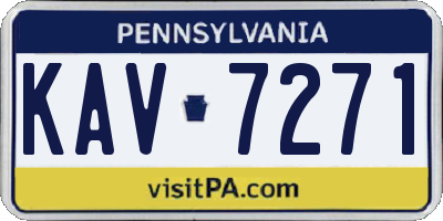 PA license plate KAV7271