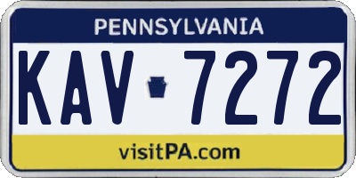 PA license plate KAV7272