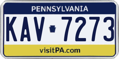 PA license plate KAV7273