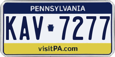 PA license plate KAV7277
