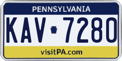 PA license plate KAV7280