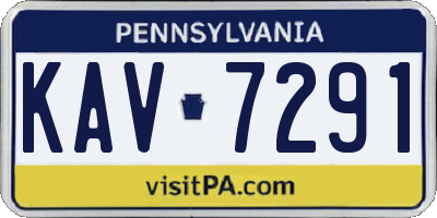 PA license plate KAV7291