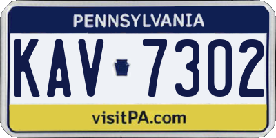 PA license plate KAV7302