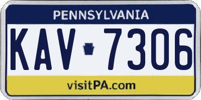 PA license plate KAV7306