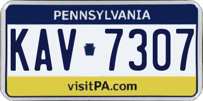 PA license plate KAV7307