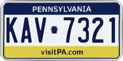 PA license plate KAV7321