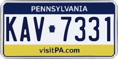 PA license plate KAV7331