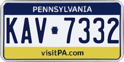 PA license plate KAV7332