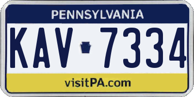 PA license plate KAV7334