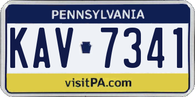 PA license plate KAV7341