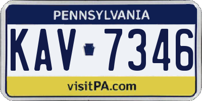 PA license plate KAV7346