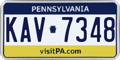 PA license plate KAV7348