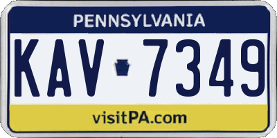 PA license plate KAV7349