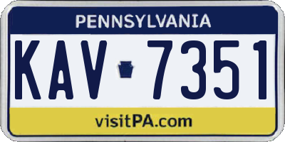 PA license plate KAV7351