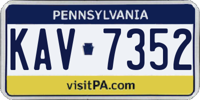 PA license plate KAV7352