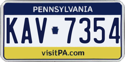 PA license plate KAV7354