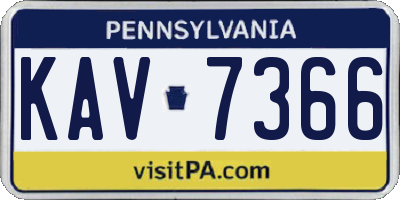 PA license plate KAV7366