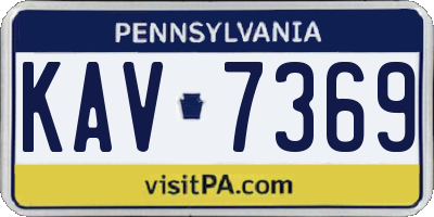 PA license plate KAV7369