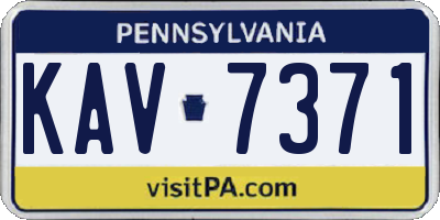 PA license plate KAV7371
