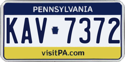 PA license plate KAV7372