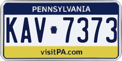 PA license plate KAV7373