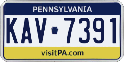 PA license plate KAV7391