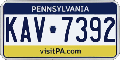 PA license plate KAV7392