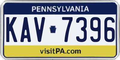 PA license plate KAV7396