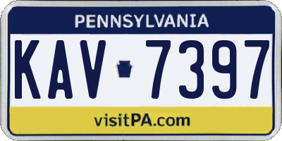 PA license plate KAV7397