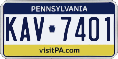 PA license plate KAV7401