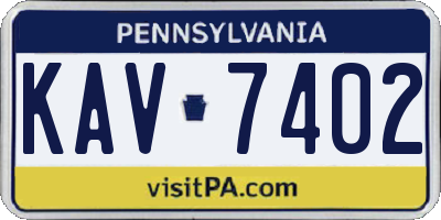 PA license plate KAV7402