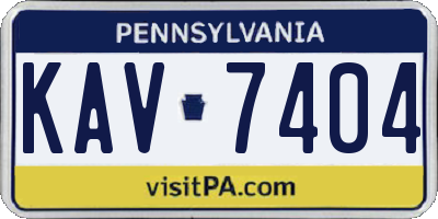PA license plate KAV7404
