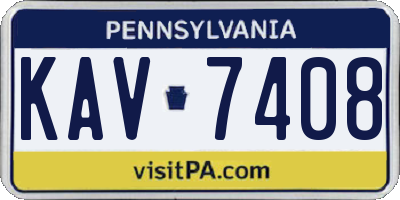 PA license plate KAV7408