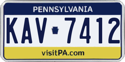 PA license plate KAV7412