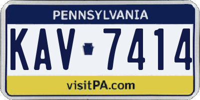 PA license plate KAV7414