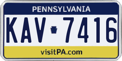 PA license plate KAV7416