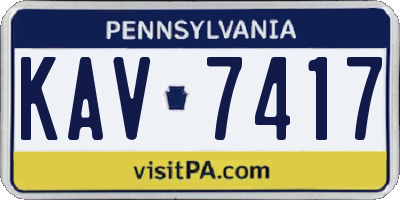 PA license plate KAV7417