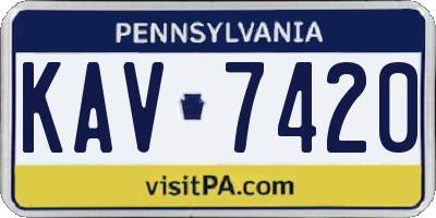 PA license plate KAV7420