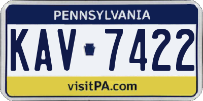 PA license plate KAV7422