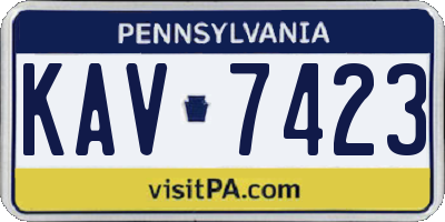 PA license plate KAV7423