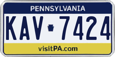 PA license plate KAV7424