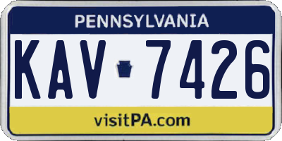 PA license plate KAV7426
