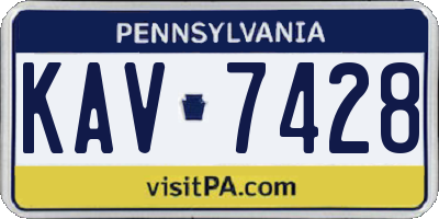 PA license plate KAV7428