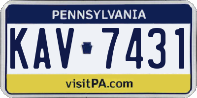PA license plate KAV7431