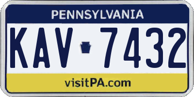 PA license plate KAV7432